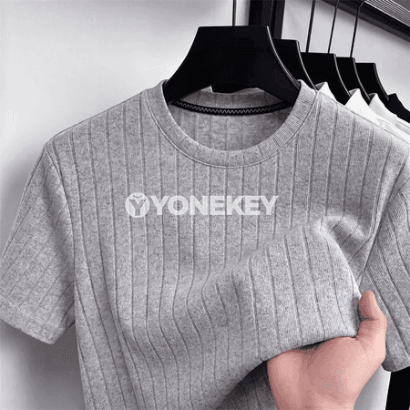 Erkekler üçin elastik gysga ýeňli slim fit polo futbolka
