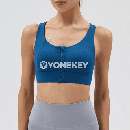 Aýallar üçin öňü ýapluly sazlanýan sport bra, ylgaw we ýoga üçin