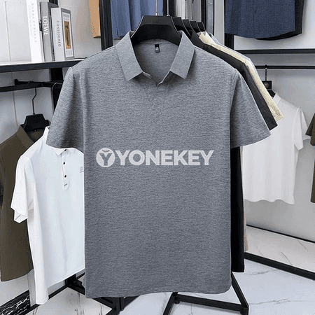 Erkekler üçin ýeňil, dem alýan gysga ýeňli polo köýnek