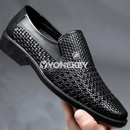 Erkekler üçin tomuslaýyn dem alýan deri loafers aýakgaplar