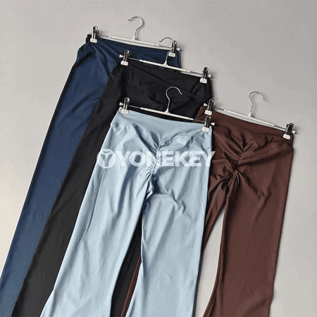 Aýal üçin ýokary boýunly giň aşaky yoga legginsi, çeýe sport balagy