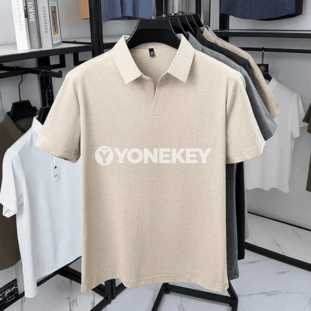 Erkekler üçin ýeňil, dem alýan gysga ýeňli polo köýnek
