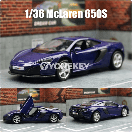 McLaren 600LT 1:36 metal model awtoulag, çekmeli, çagalar üçin