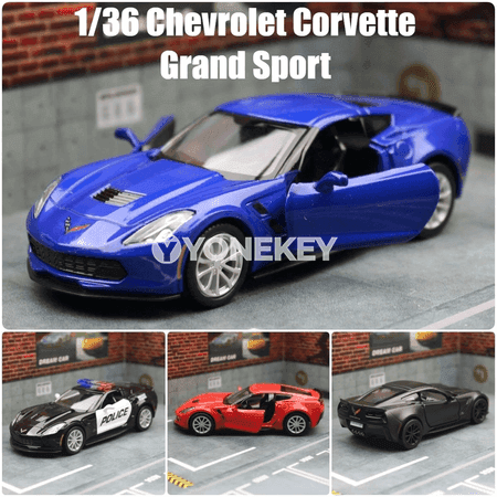 1:36 Chevrolet Corvette Grand Sport C7 metal modeli, kolleksiýa üçin