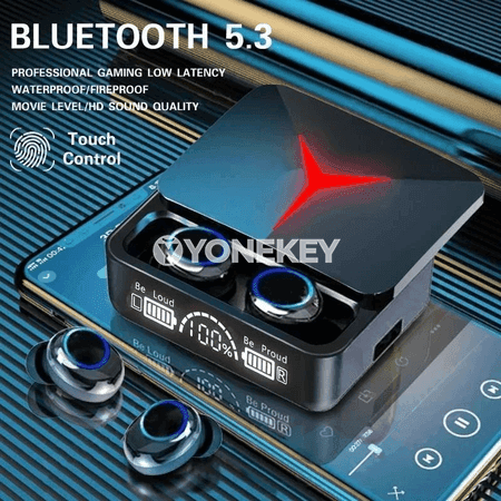 M90 simsiz TWS Bluetooth nauşnik, sport we oýun üçin