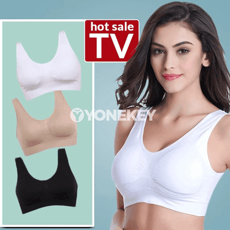 Zenanlar üçin tikinsiz, ýumşak döwrebap bra 3 sany, uly ölçeg