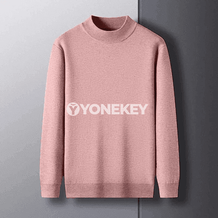 Erkekler üçin ýyly mock neck örme switer, güýz-gyş üçin