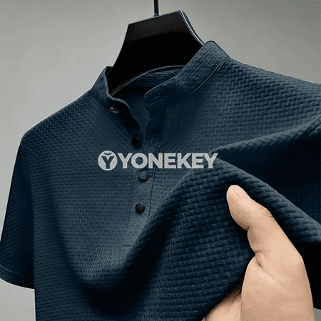 Erkekler üçin täze slim fit polo futbolka, dem alýan we çalt guraýan