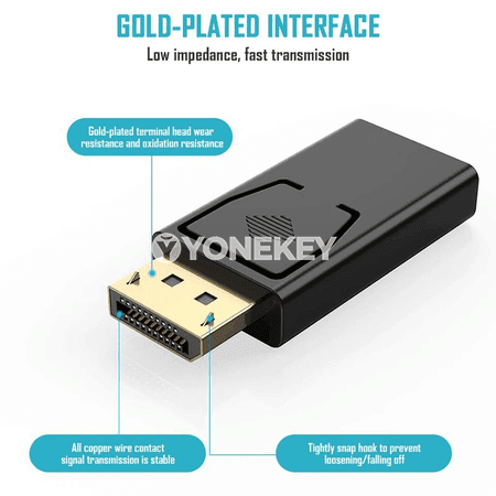 4K DP to HDMI adapter, erkekden aýala, HDR goldawy bilen