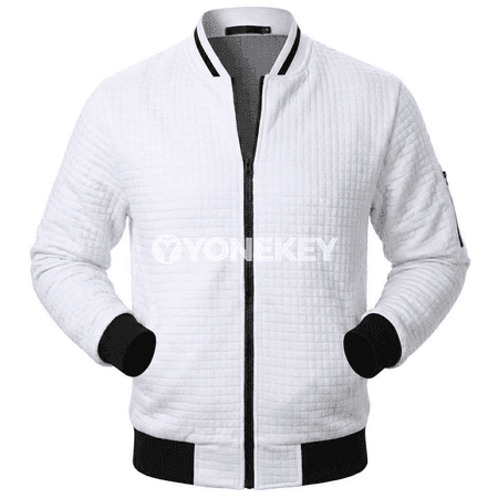 Erkekler üçin güýz-gyş sport zipli jaket, ýeňil gündelik sweatshirt