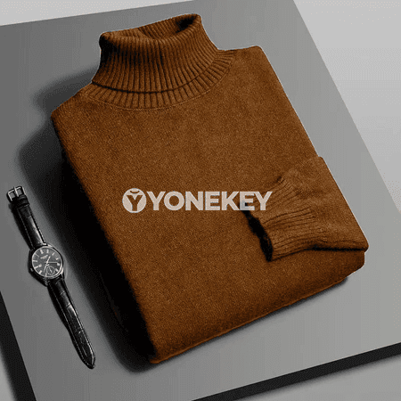 Erkekler üçin güýzlik ýokary boýunly inçe switer, ýumşak we ýyly