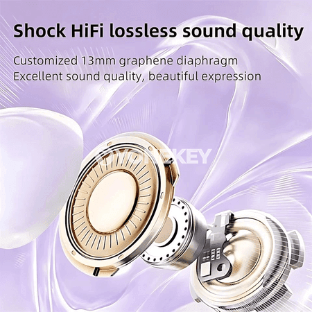 Bluetooth TWS semi-in-ear nauşnikler, HiFi, displeýli, güýçli batareýa
