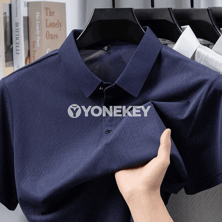 Erkekler üçin gurluşly polo köýnek, tomuslyk ýeňil we dem alýan model