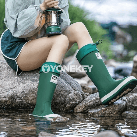Couples üçin ýokary boýly ýagyş köwüşleri, süýşmeýän rezin boots