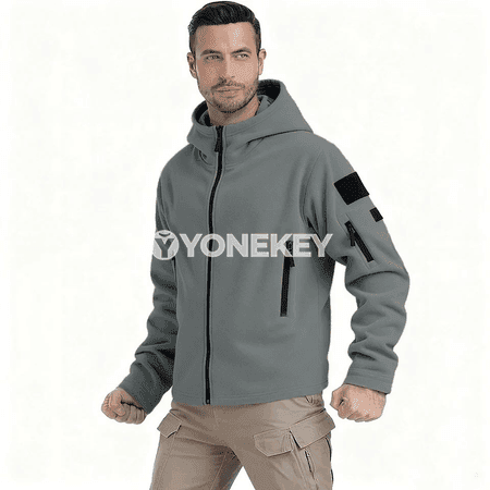 Erkekler üçin ýyly fleece kurtka, göçme we şäher üçin amatly