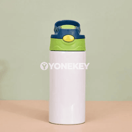 350 ml poslamaýan polat çagalar termos kubogy, samanly gapakly