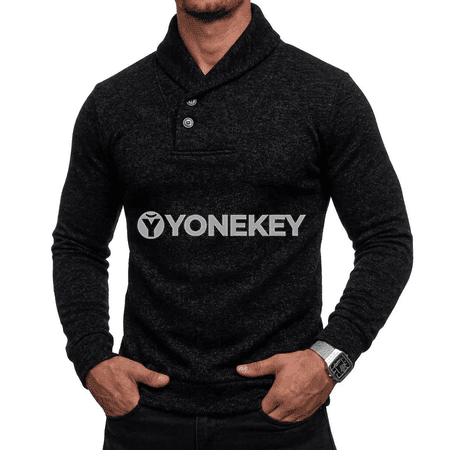 Erkekler üçin ýyly boýunly trikotaž sweatshirt, güýz-gyş üçin