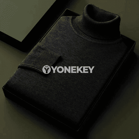 Erkekler üçin ýyly turtleneck trikotaj switer, güýz-gyş üçin