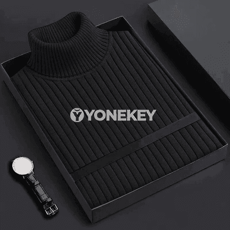 Erkekler üçin ýyly balakly boýunly örme sviter