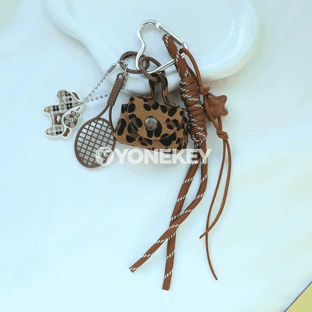 Açar dakylýan mini sumkajyk, leopardly bezeg aksessuary