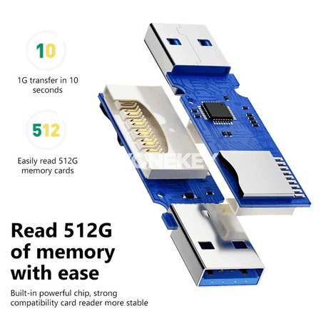 NNBILI USB 3.0/2.0 mikro SD/TF kart okaýjy, ýokary tizlikli 2-si 1-de