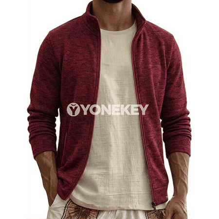 Erkekler üçin fermuarly ýyly sviter, ýumşak fleece penjek