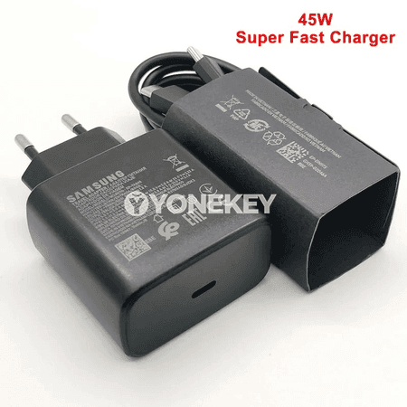 Samsung üçin 45W Super Fast Charge adapteri, Type-C kabel bilen