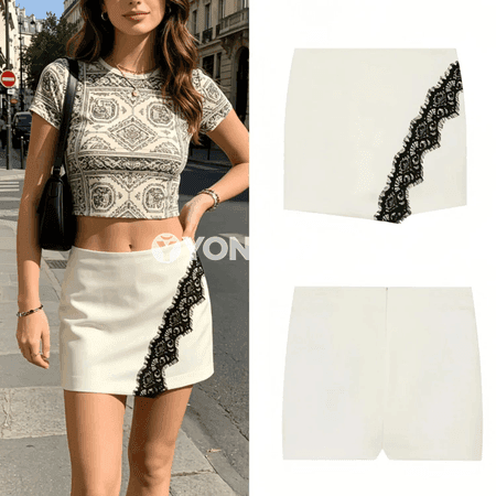 Zenanlar üçin dantelli moda yubka-briýuk, ýeňil we döwrebap