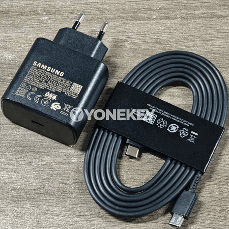 Samsung Galaxy üçin 45W USB-C çalt zarýad beriji adapter, kabel bilen