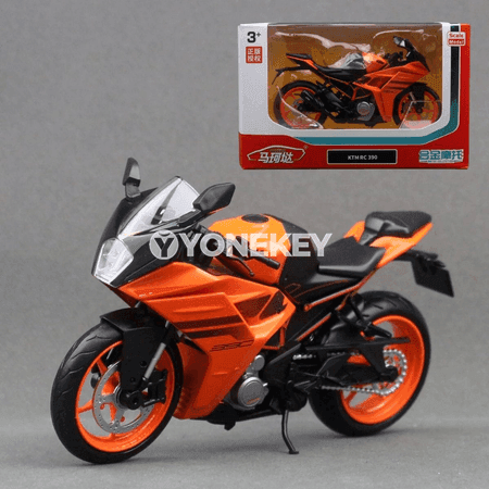 KTM RC390 1:12 metal motosikl — sport kolleksiýa modeli