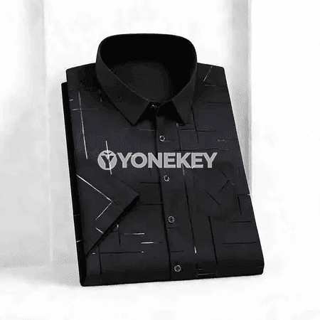 Erkekler üçin tomus köýnegi, geometrik nagyşly, düwme-li, jübili