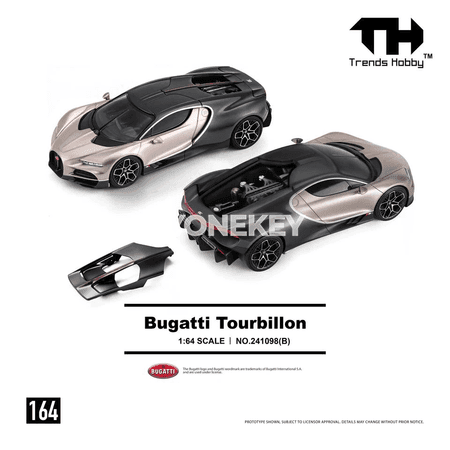 Bugatti Tourbillon 1:64 metal model maşyn, kollektsiýa üçin