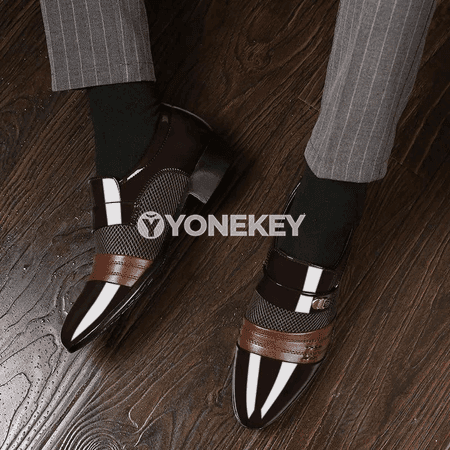 Erkekler üçin klassik ofis aýakgaplary, slip-on, giň ölçeg