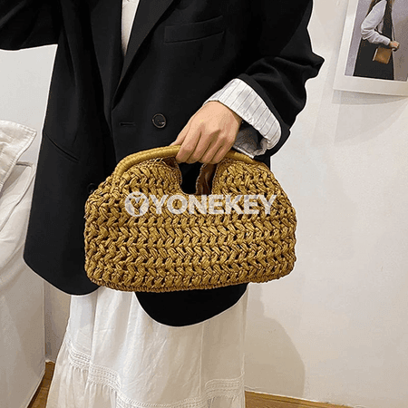 Zenanlar üçin tomuslyk halta sumka, ýeňil we moda rattan görnüşli