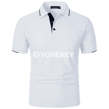 Erkekler üçin ýazlyk ýeňil polo futbolka, gysga ýeňli, gündelik stil