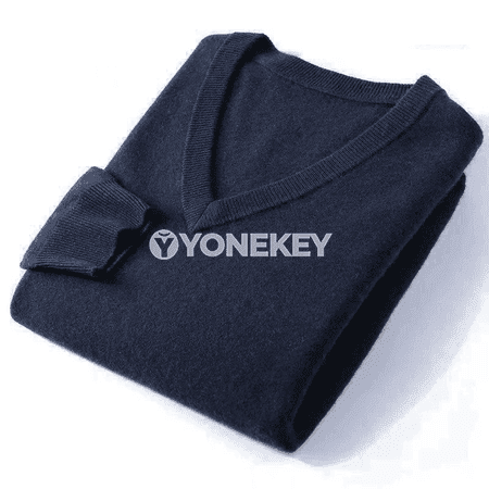 Erkekler üçin güýz-gyş V boýun ýyly switer, ýumşak gündelik model