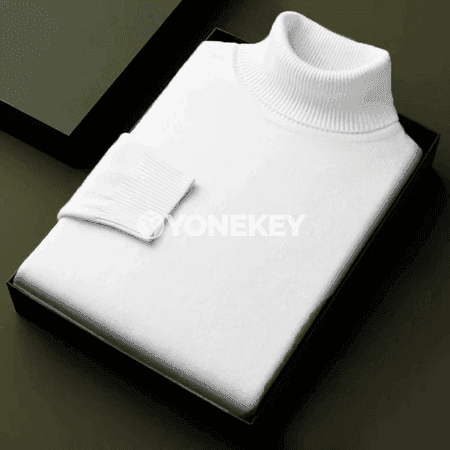 Erkekler üçin ýyly turtleneck trikotaj switer, güýz-gyş üçin