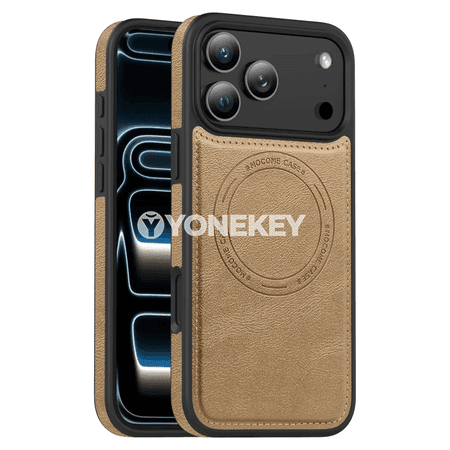 iPhone 11-17 üçin business retro deri magnitli örtük