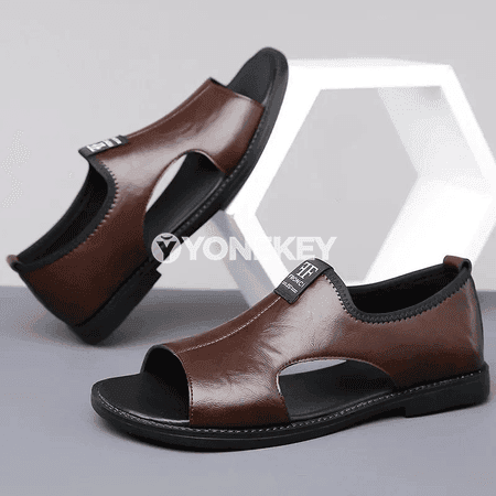 Erkekler üçin amatly gündelik sandal we tomus aýakgaby