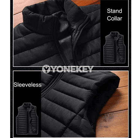 Erkekler üçin ýyly ýeňsiz ýelek, goýy gyş penjek, 5XL çenli