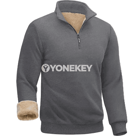 Erkekler üçin ýarym zip ýyly trikotaj pullover, kapýuşonly