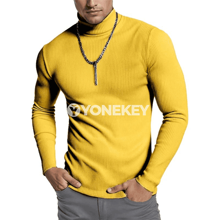 Erkekler üçin ýyly zolakly switer, ýokary boýunly rahat model