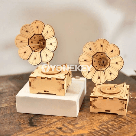 Çagalar üçin DIY fonograf we saz gutusy model toplumy