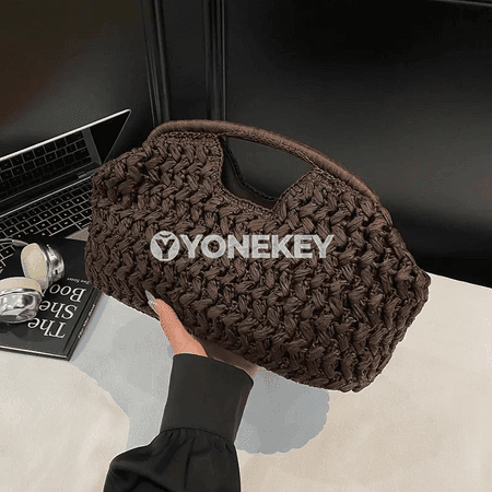 Zenanlar üçin tomuslyk halta sumka, ýeňil we moda rattan görnüşli