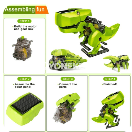 Çagalar üçin gün energiýaly dinozawrly STEM ylmy DIY oýunjak