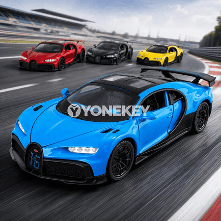 1:32 Bugatti Chiron GT metal sport awtoulag modeli, sesli we ýagtylykly