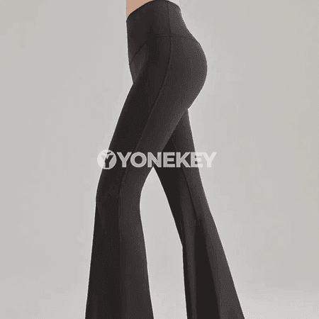Aýal-gyzlar üçin ýokary bel giň balakly yoga leggins, fitnes üçin