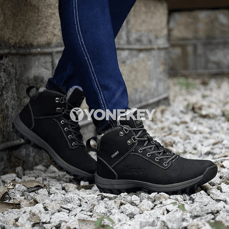 Erkekler üçin ýyly, suw geçirmeýän ankle botlar, gyşky iş aýakgaplary