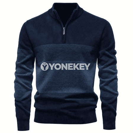 Erkekler üçin zip boýunly gündelik switer, S-XXL