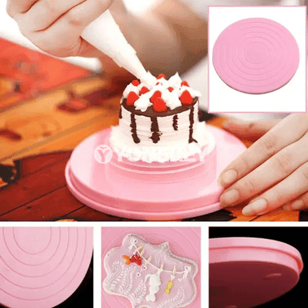 Plastik tort pöwrüli stoly, fondant we desertler üçin mini aýlanýan platforma